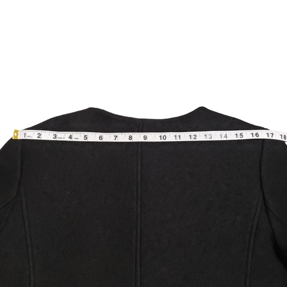 Talbots Womens Wool Blend Collarless Black Blazer Jacket Sz 10 - Picture 11 of 14